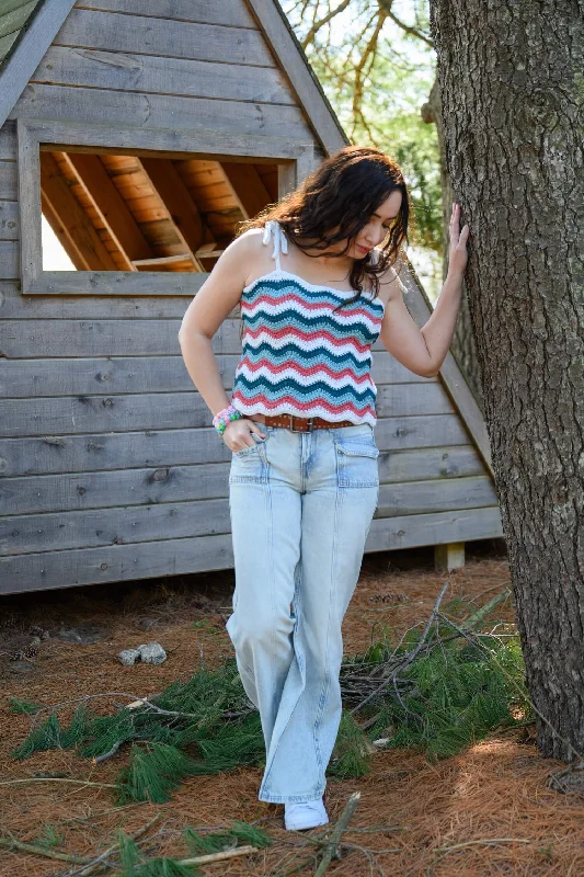 Ripple Tank Top (Crochet) open back tank