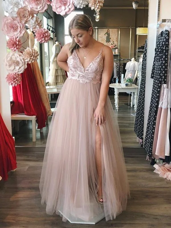 Sexy V-neck Lace Sleeveless Party Dress, Long Prom Gown Dresses. DB1035 Tunics Top Casual