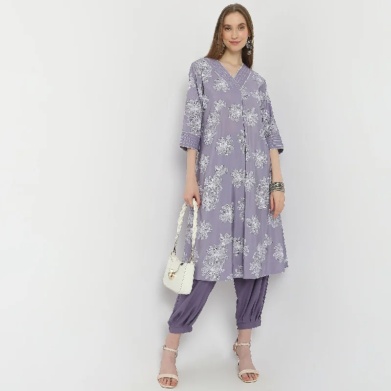 Straight Fit Mid Rise Afghani Pants Stretch Fit Pants