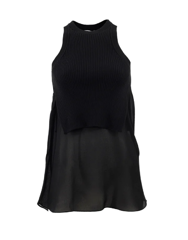 Ribbed And Sheer Tank Top essential tank top