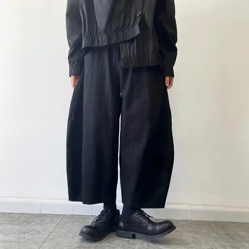 Retro Wide Leg Ninth Pants Fashionable Jogger Pants