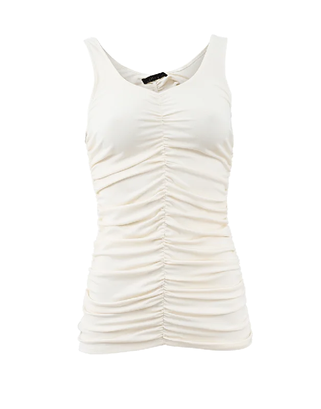 Damia Ruched Tank rhinestone tank top