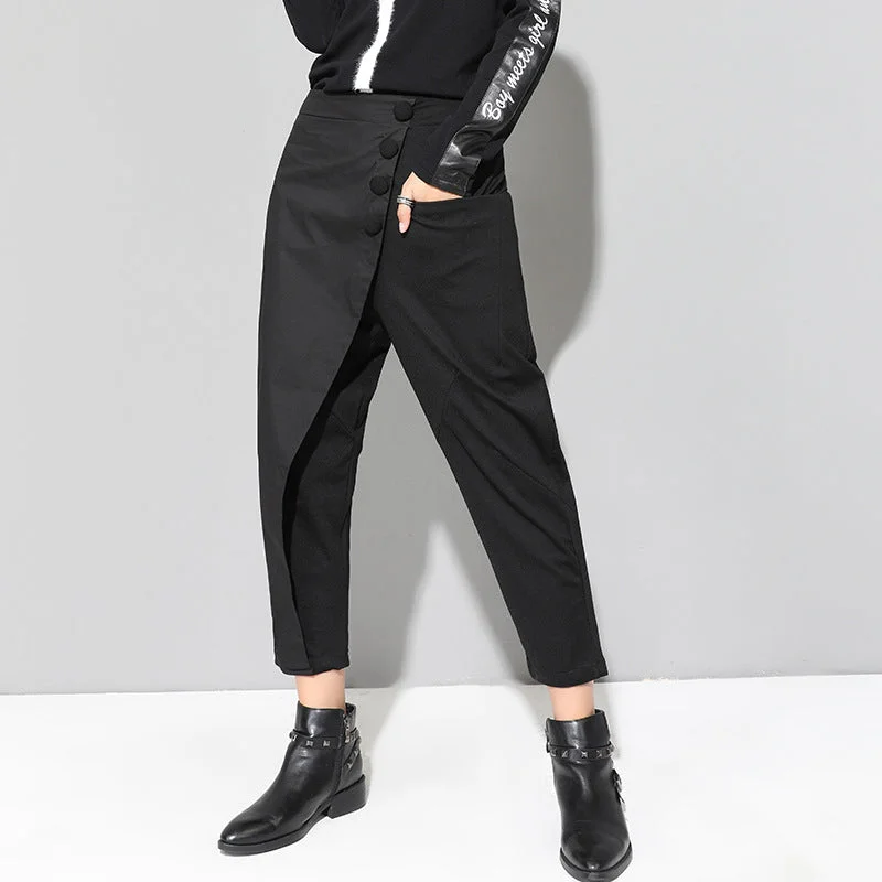 Harem Straight Leg Ninth Pants Cozy Fitted Pants