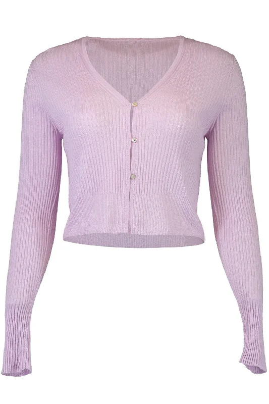 Shrunken Button Cardigan Embroidered Appliqued Beaded