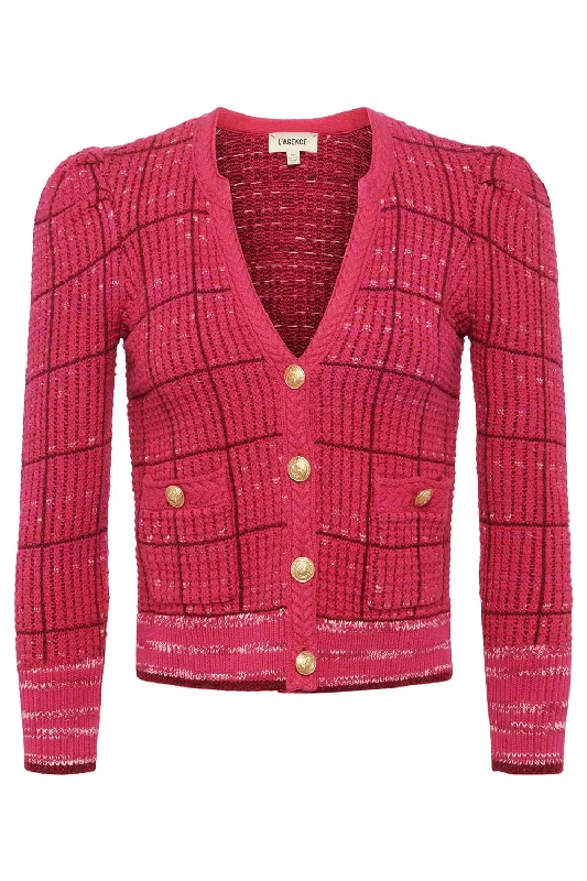 Jenni Cardigan - Pink Multi Front Pockets Side Pockets Patch Pockets