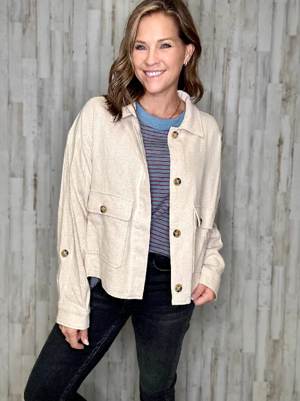 Bradford Button-Down Crop Jacket Lace Jacket Ribbed Jacket Sequined Jacket