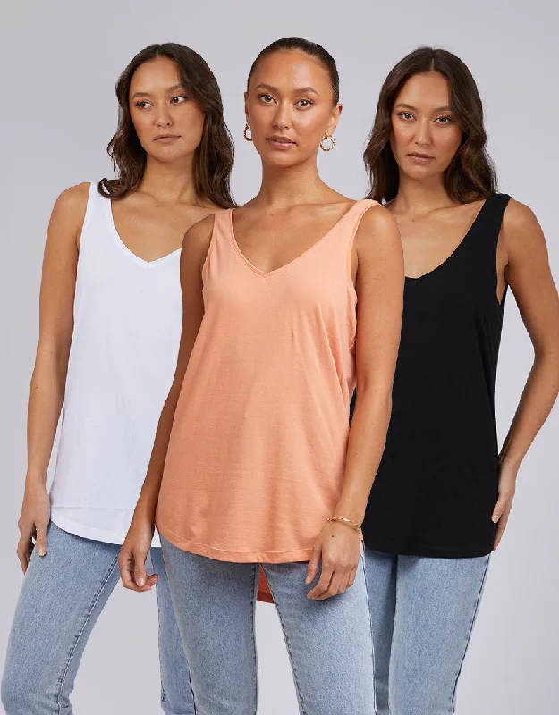 Ricky Tank 3pk Blk / Wht / Orange sequin tank top