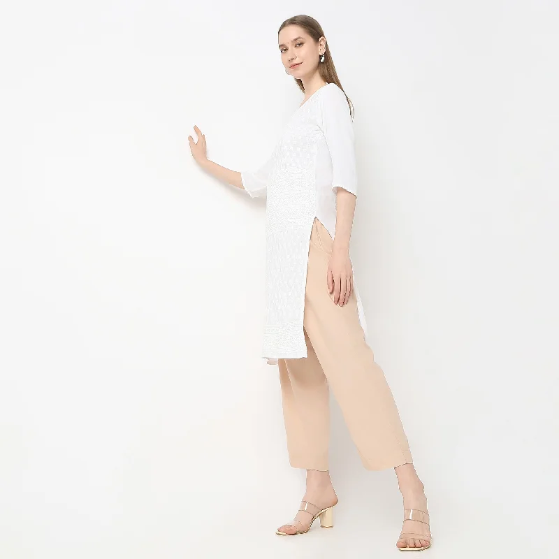 Straight Fit Ankle Length Sand Dunes Pants Trendy Palazzo Pants