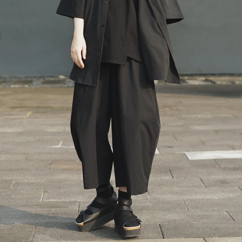 Black High Waist Loose Wide Leg Pants Classic Chino Pants