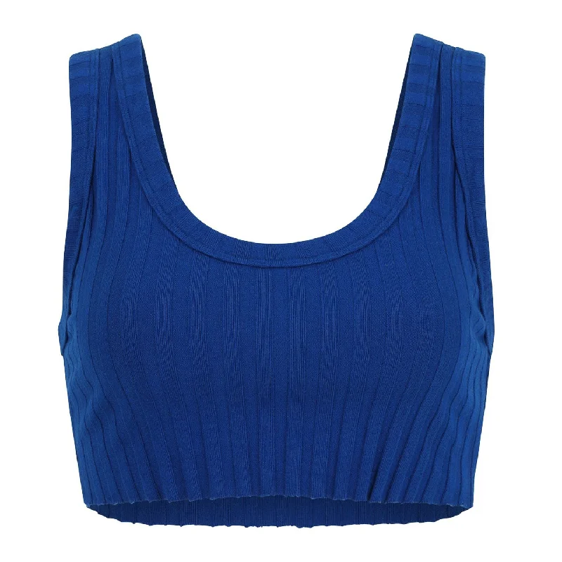 Cotton Citizen Capri Crop Tank 'Cobalt Blue' metallic tank top