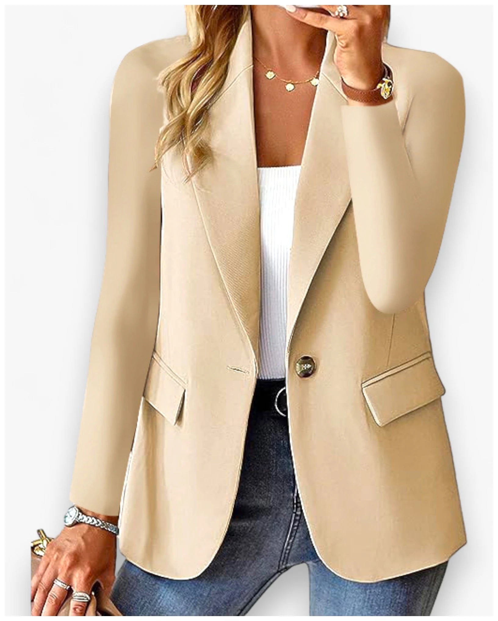 Women's Long Sleeve Cardigan Suit Jacket for Autumn | Solid Color Transparent Opaque Sheer