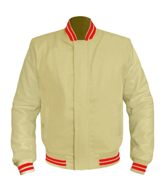 Original American Varsity Cream Leather Sleeve Letterman College Baseball Women Wool Jackets #CRSL-RSTR-BZ Fleece Fabric Down Fabric Feather Fabric Original American Varsity Cream Leather Sleeve Letterman College Baseball Women Wool Jackets #CRSL-RSTR-BZ Fleece Fabric Down Fabric Feather Fabric
