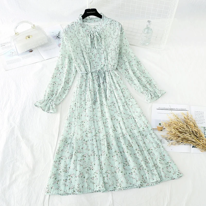 French Vintage chiffon skirt shows thin temperament at the waist  3850 a-line skirt cut