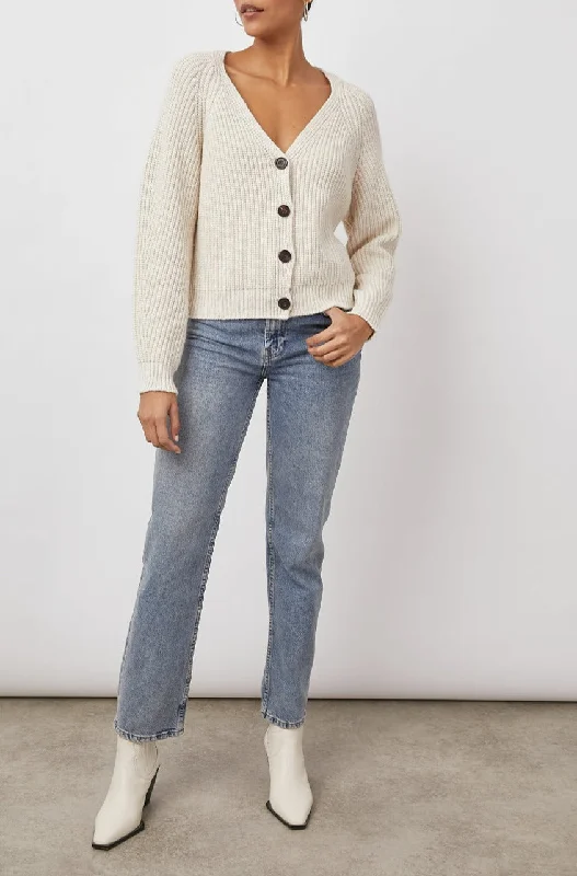 JOSIE CARDIGAN - HEATHER TAUPE Fitted Slim Tailored