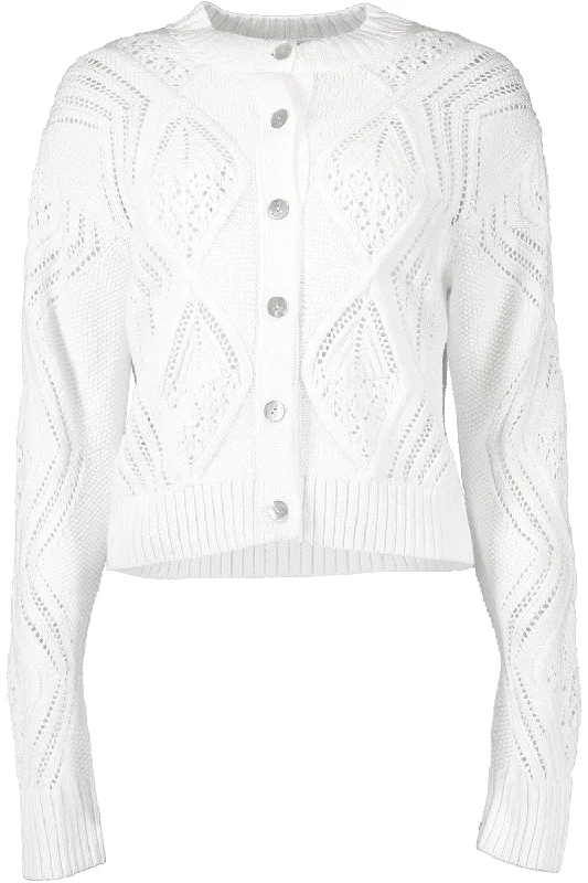 Diamond Cable Cardigan Houndstooth Herringbone Solid