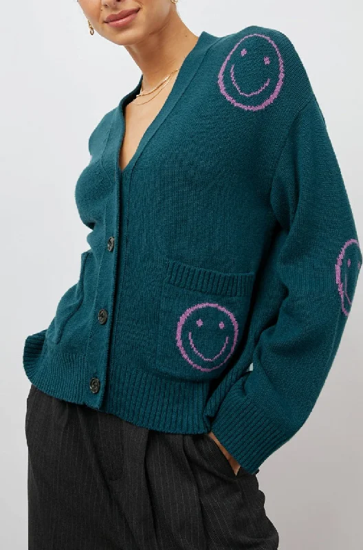 REESE CARDIGAN - FOREST SMILIES Fitted Slim Tailored