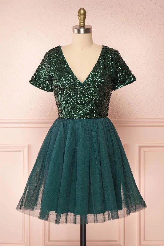 Sydalie Vert | Green Party Dress Tunics Mesh breathable