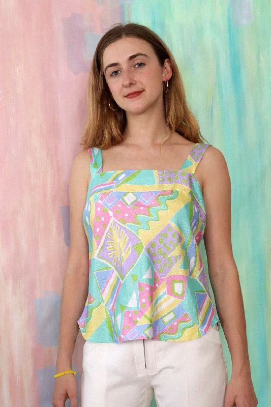 Lucie Ann Pastel Tank M gold tank top
