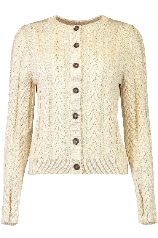 Dazzling Double Cable Cardigan Spandex Blend Rayon Blend Denim Blend