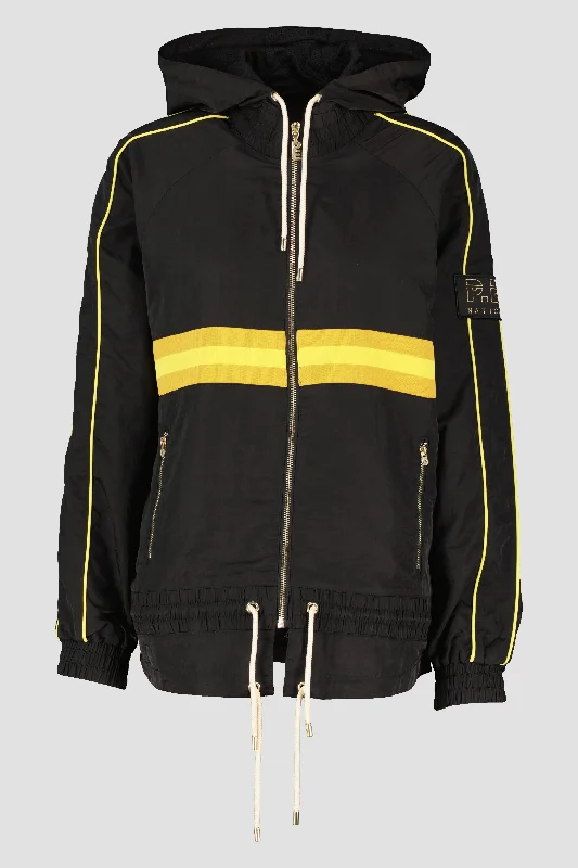 Women's P.E Nation Ricochet Mandown Black Jacket Trench Coat Raincoat Waterproof Jacket