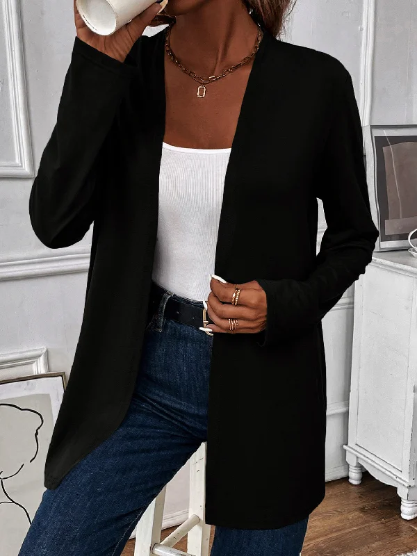 Open Front Long Sleeve Cardigan Stylish Fashionable Trendy