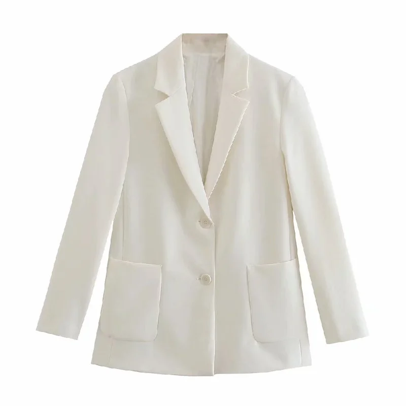 White Straight Blazer Jacket Office Lady 2022 Pockets Elegant Outwear Coat Female Vintage Chic Casual Outwear Tops Lady One-Shoulder Jacket Off-the-Shoulder Jacket Asymmetrical Jacket White Straight Blazer Jacket Office Lady 2022 Pockets Elegant Outwear Coat Female Vintage Chic Casual Outwear Tops Lady One-Shoulder Jacket Off-the-Shoulder Jacket Asymmetrical Jacket