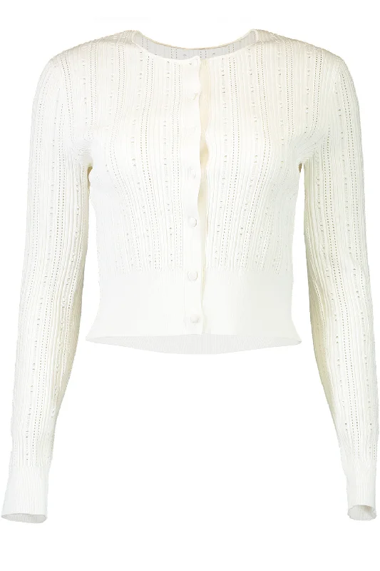 Faye Cardigan Notch Collar Peter Pan Collar Cowl Neck