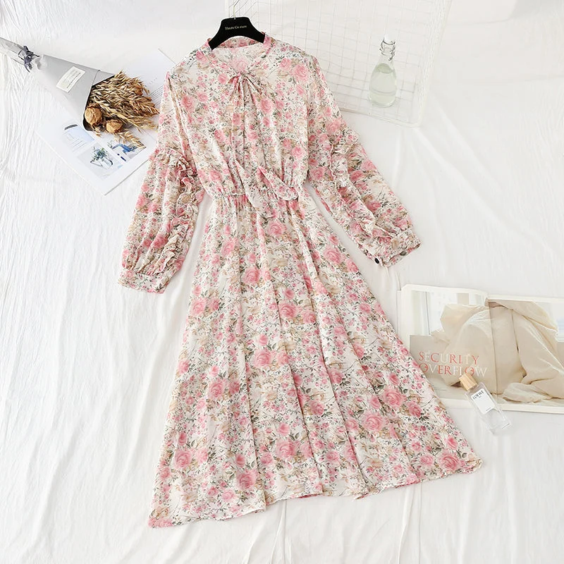 The new lace up chiffon skirt is thin and gentle, with a skirt inside  4060 cotton skirt soft