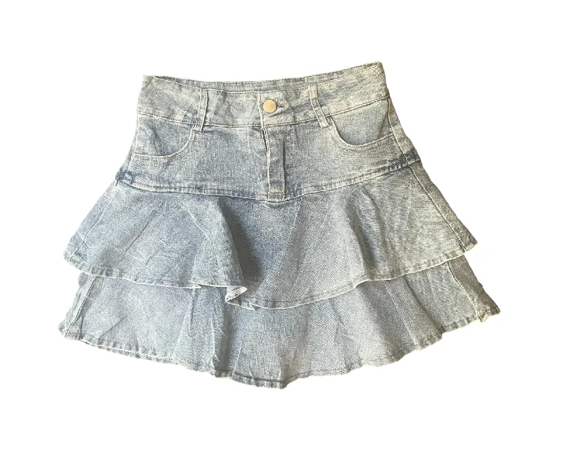 Vintage Y2K Ruffle Mini Skirt linen skirt airy