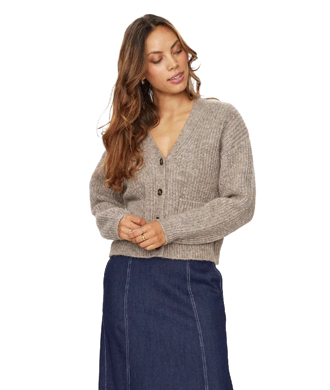 Nuzindi Short Cardigan - Beige Handmade Hand-knitted Hand-woven
