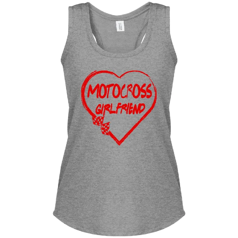 Motocross Girlfriend Heart Women's Perfect Tri Racerback Tank navy tank top
