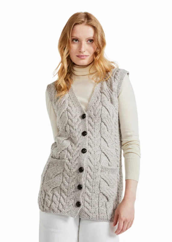 Saoirse Aran Supersoft Cardigan | Oatmeal Terry Terry Cloth Terry Knit