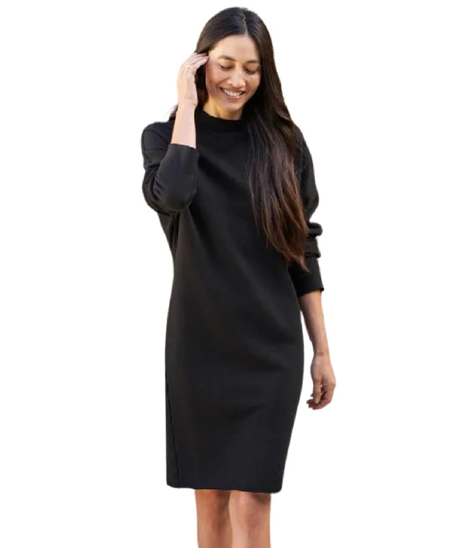 Izzie Sweatshirt Party Dress- Black Sequined Elegant Party