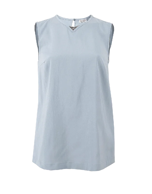 Monili Inset Silk Tank soft tank top