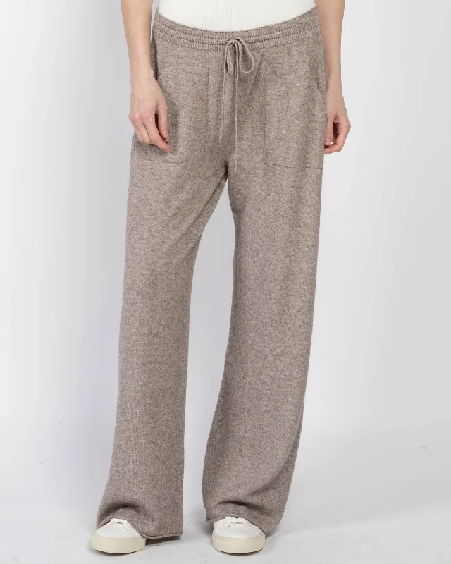 Straight Knit Wide Pants Chic Wool Trousers