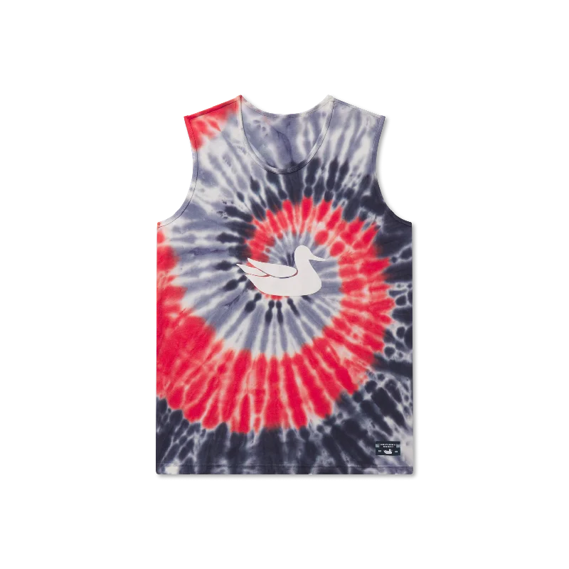 Whitling Tie-Dye Tank - Spiral layering tank top