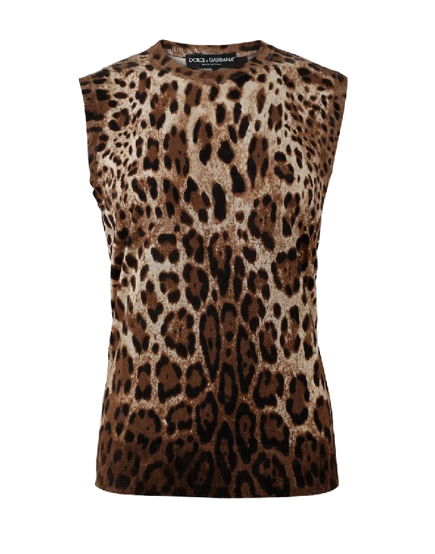 Leopard Tank bronze tank top