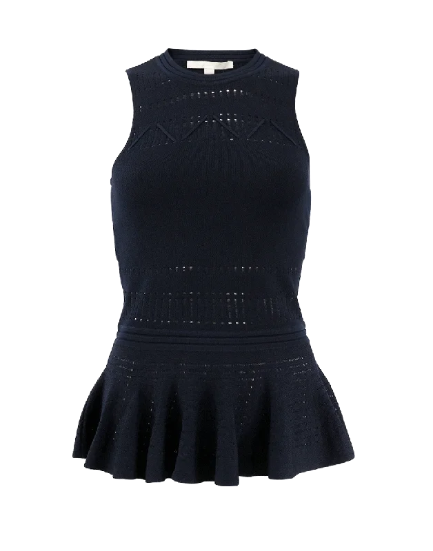 Lace Pointelle Knit Tank casual tank top