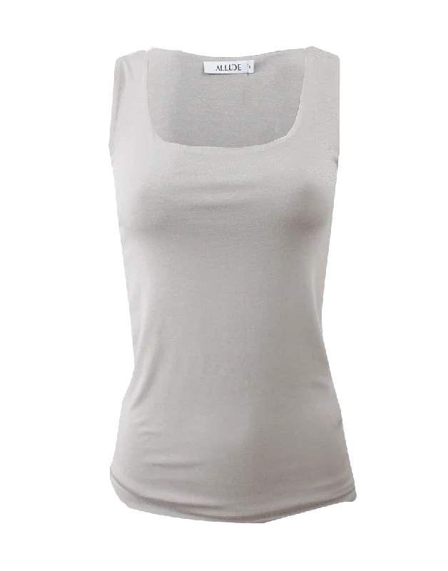 Stretch Shell Tank ivory tank top