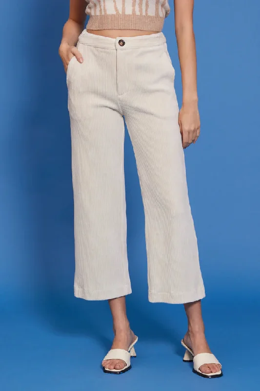 Bruna Corduroy Pant Stylish Elastic Waist Pants