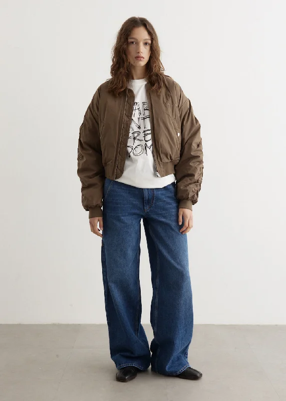 Bessime Jacket Denim Fabric Leather Fabric Suede Fabric