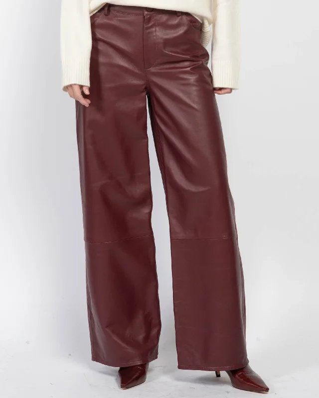 Figari Leather Pants Stylish Paperbag Waist Pants
