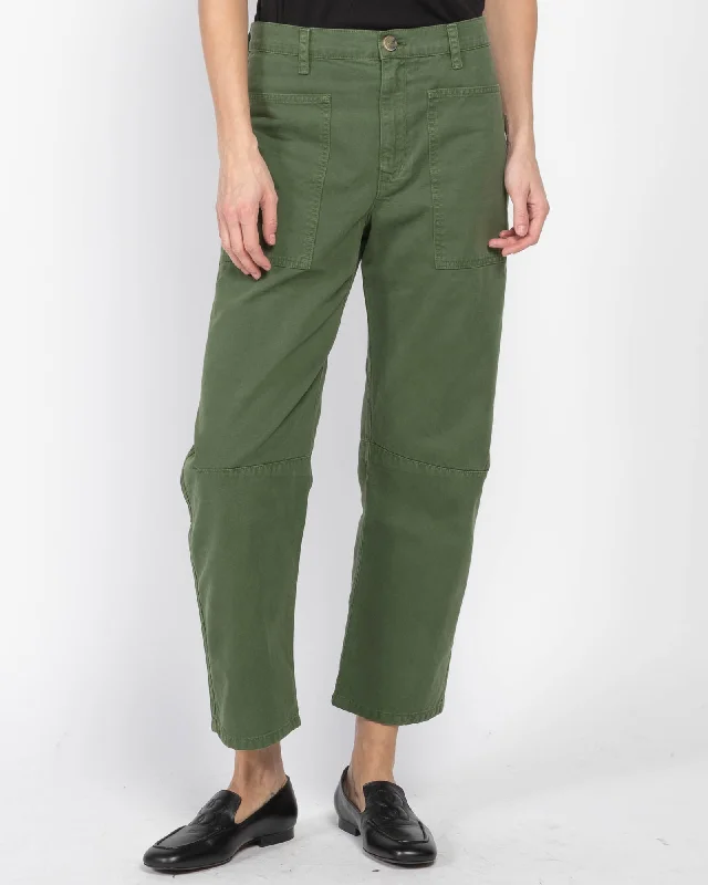 Sanded Twill Pants Fashionable Button-Up Pants