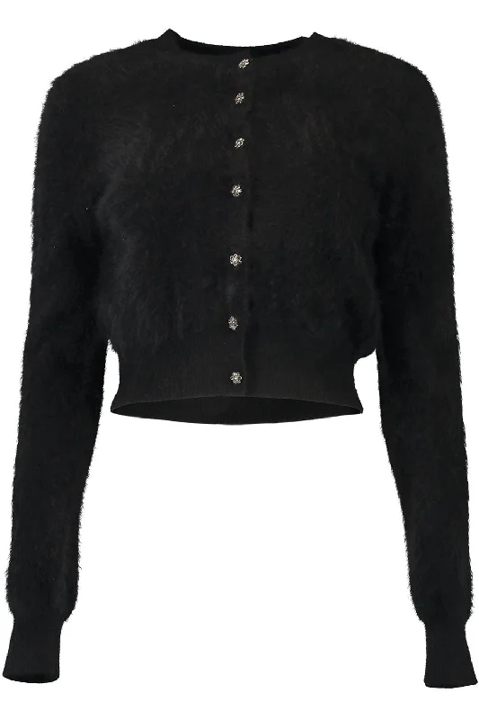 Cruz Cardigan - Black Satin Fabric Silk Fabric Chiffon Fabric