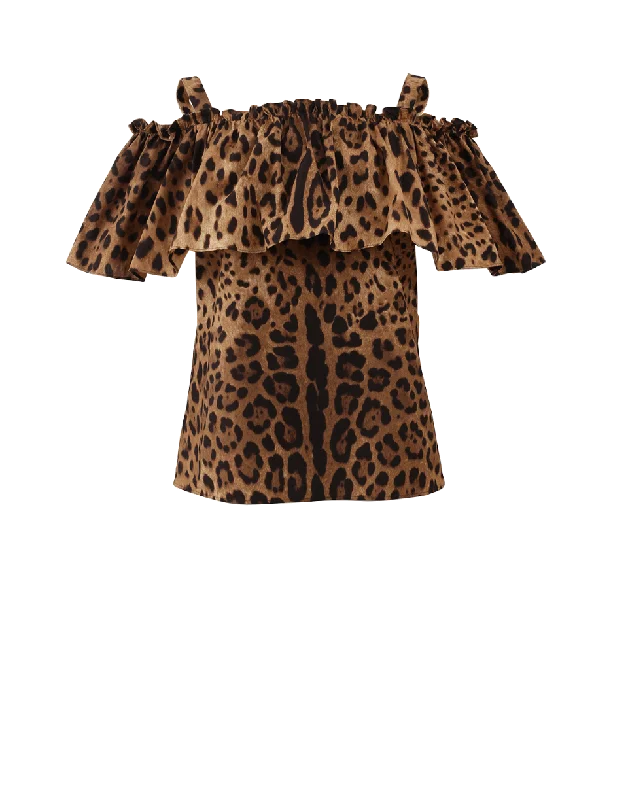 Off Shoulder Leopard Tank charcoal tank top