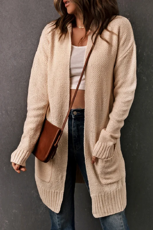 Open Front Hooded Cardigan with Pockets Oversized Loose Flowy