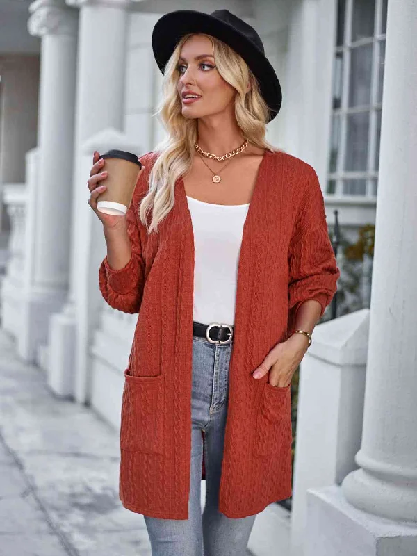 Open Front Dropped Shoulder Longline Cardigan Boxy Cardigan Fitted Cardigan A-Line