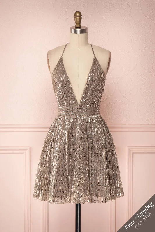 Tziona | Metallic Party Dress Tunics Occasion special