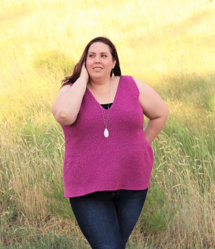 Sweet Peplum Tank Top (Crochet) teal tank top