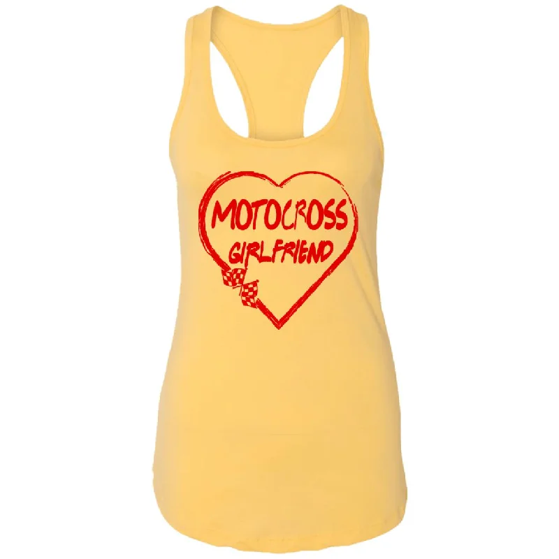 Motocross Girlfriend Heart Ladies Ideal Racerback Tank white tank top